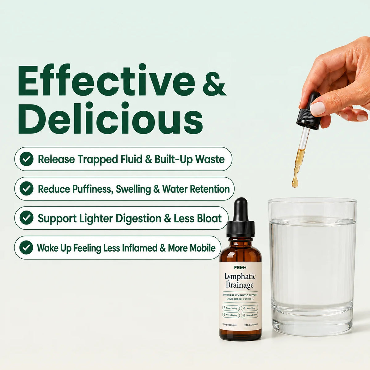 FEM+ Lymphatic Drainage Drops - Release Trapped Fluid